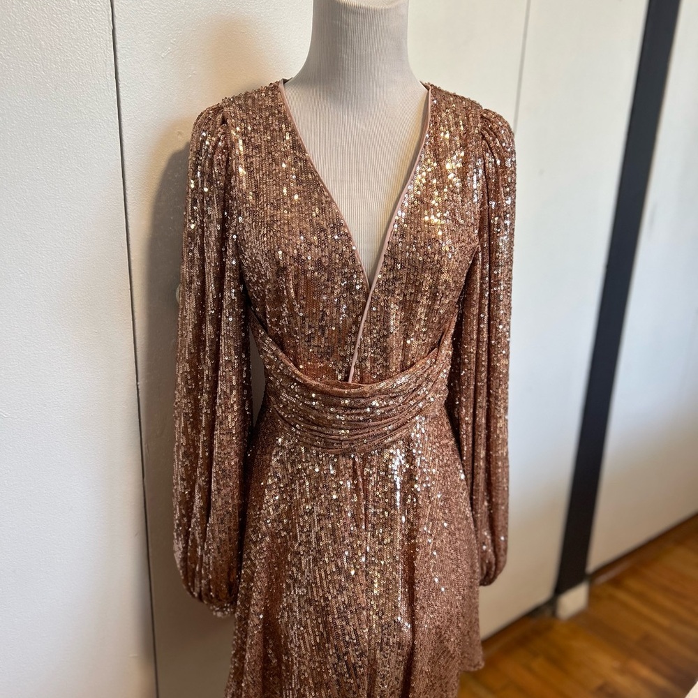 Sequin Long Sleeve Dress